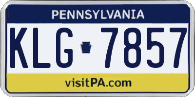 PA license plate KLG7857