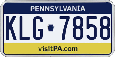 PA license plate KLG7858