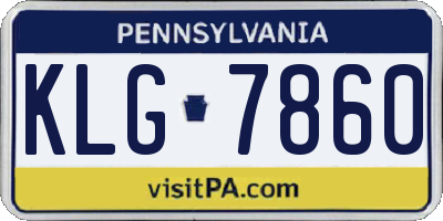 PA license plate KLG7860