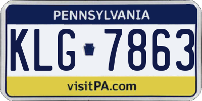PA license plate KLG7863