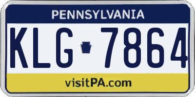 PA license plate KLG7864