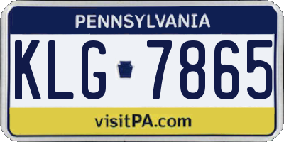 PA license plate KLG7865