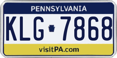 PA license plate KLG7868