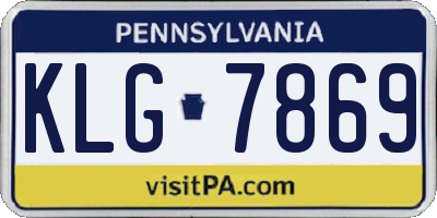 PA license plate KLG7869