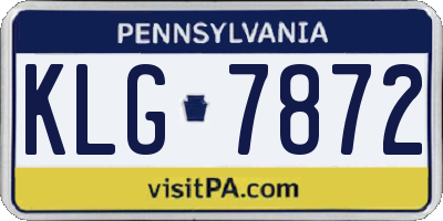 PA license plate KLG7872