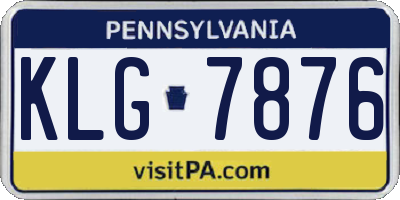 PA license plate KLG7876