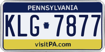 PA license plate KLG7877