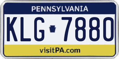 PA license plate KLG7880