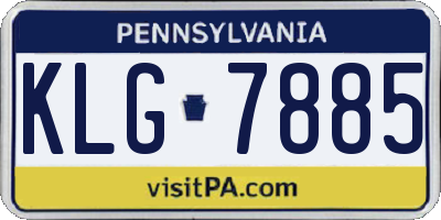PA license plate KLG7885