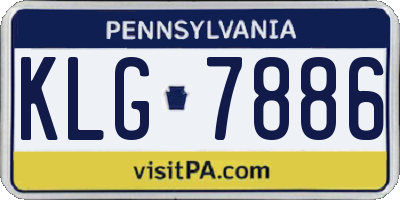 PA license plate KLG7886