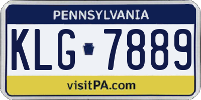PA license plate KLG7889