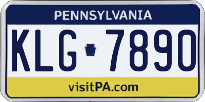 PA license plate KLG7890