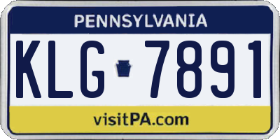 PA license plate KLG7891