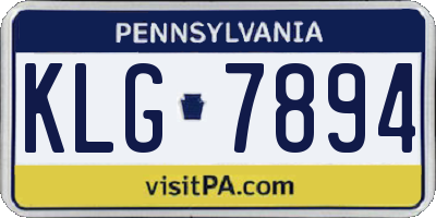 PA license plate KLG7894