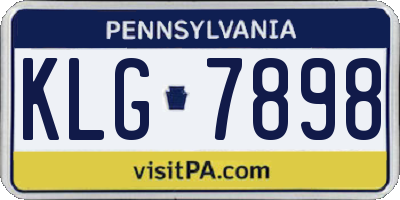 PA license plate KLG7898