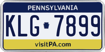 PA license plate KLG7899