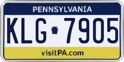 PA license plate KLG7905