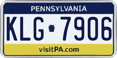 PA license plate KLG7906