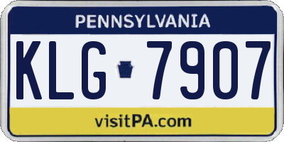 PA license plate KLG7907