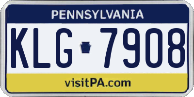 PA license plate KLG7908