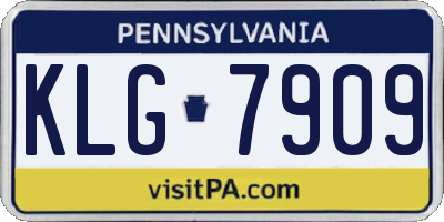 PA license plate KLG7909