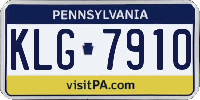 PA license plate KLG7910
