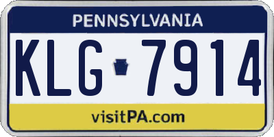 PA license plate KLG7914