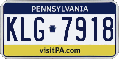 PA license plate KLG7918