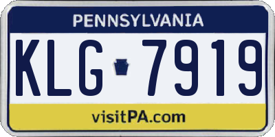 PA license plate KLG7919