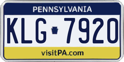 PA license plate KLG7920
