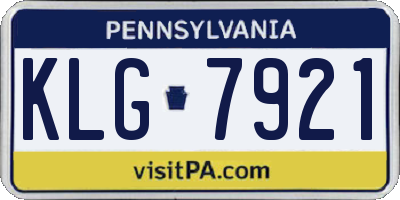 PA license plate KLG7921
