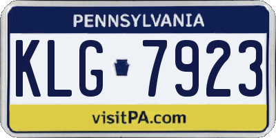 PA license plate KLG7923