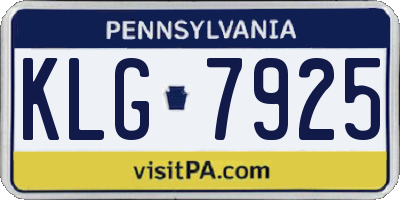 PA license plate KLG7925