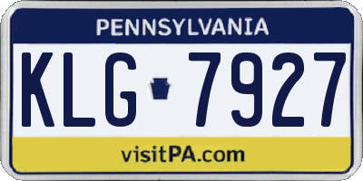 PA license plate KLG7927