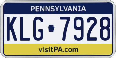 PA license plate KLG7928
