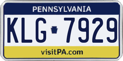 PA license plate KLG7929
