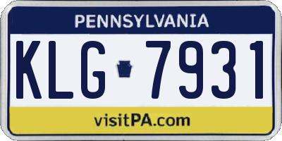 PA license plate KLG7931