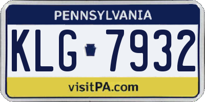 PA license plate KLG7932