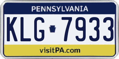 PA license plate KLG7933