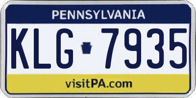 PA license plate KLG7935