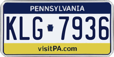 PA license plate KLG7936