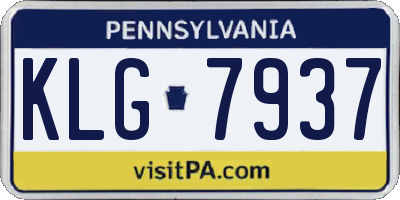 PA license plate KLG7937