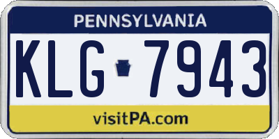PA license plate KLG7943