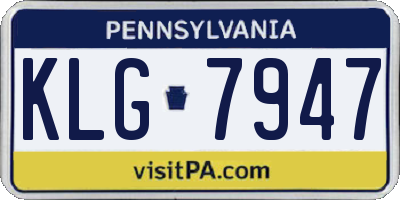 PA license plate KLG7947