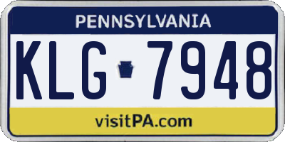 PA license plate KLG7948