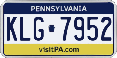 PA license plate KLG7952