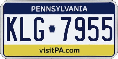 PA license plate KLG7955