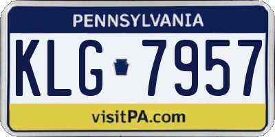 PA license plate KLG7957