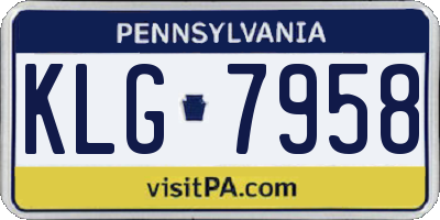 PA license plate KLG7958