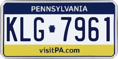 PA license plate KLG7961